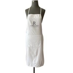 NEW Italian Hotel Resort Chef Apron White 100% Cotton Unisex Front Pocket NWOT